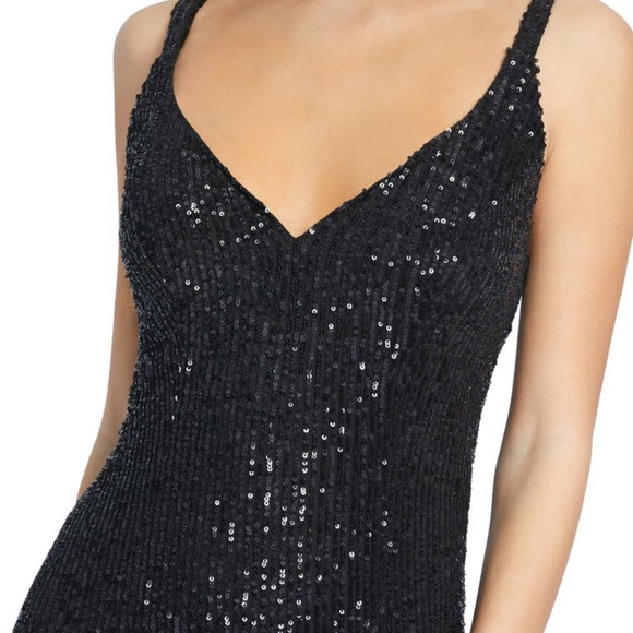 Mac Duggal sequin side slit column gown - Picture 2 of 3